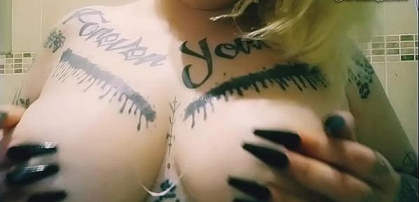  Drooling on my tits
